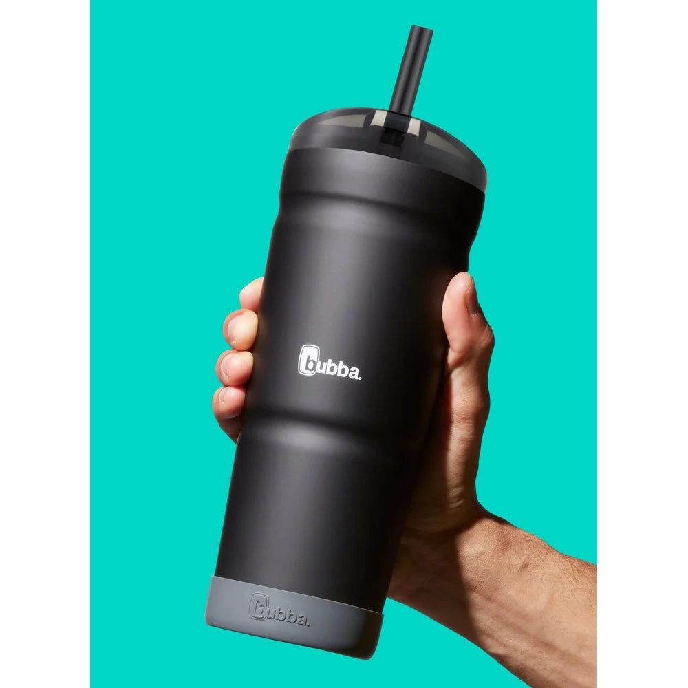 Insulated Stainless Steel Tumbler with Straw Skid-proof Base Vacuum Sealed Drinkware 24oz Easy Clean Portable Cup Holder